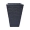 Contemporary Home Living 16" Black Square Outdoor Garden Urn Planter Pot